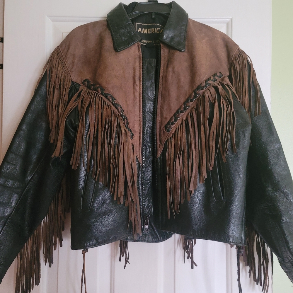 Ladies leather motorcycle jacket